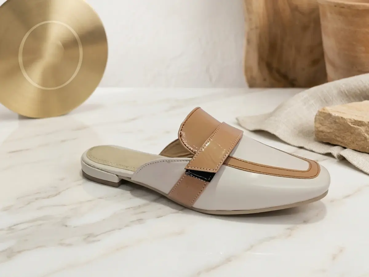 Riya Slip-On Mules — Ivory — view 2