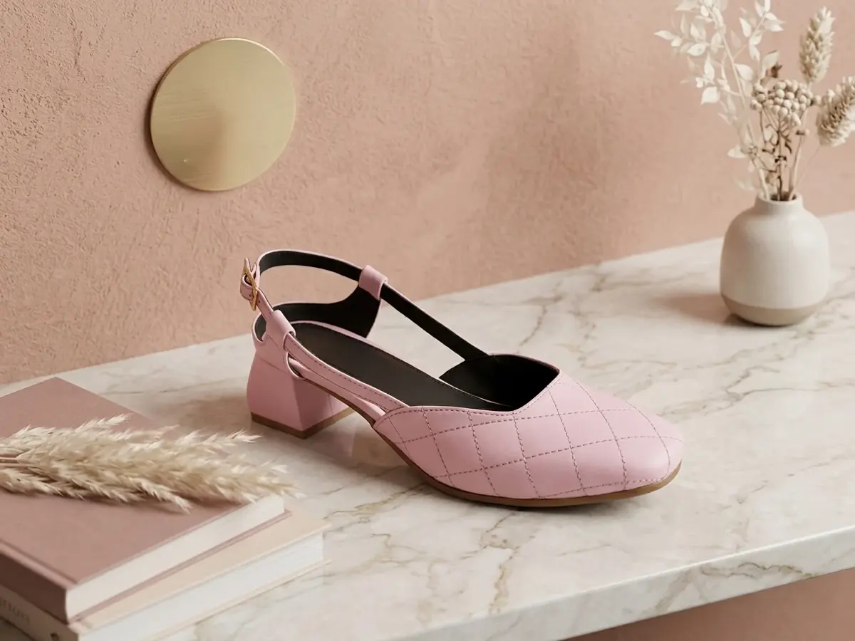 Saanjh Block Heel Sandals — Blush — view 1